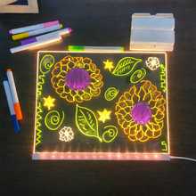 LED Rewritable Board with 7 Neon Pens