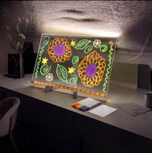LED Rewritable Board with 7 Neon Pens